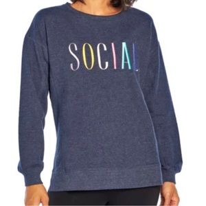 Wildfox Graphic โSOCIALโ Sweatshirt